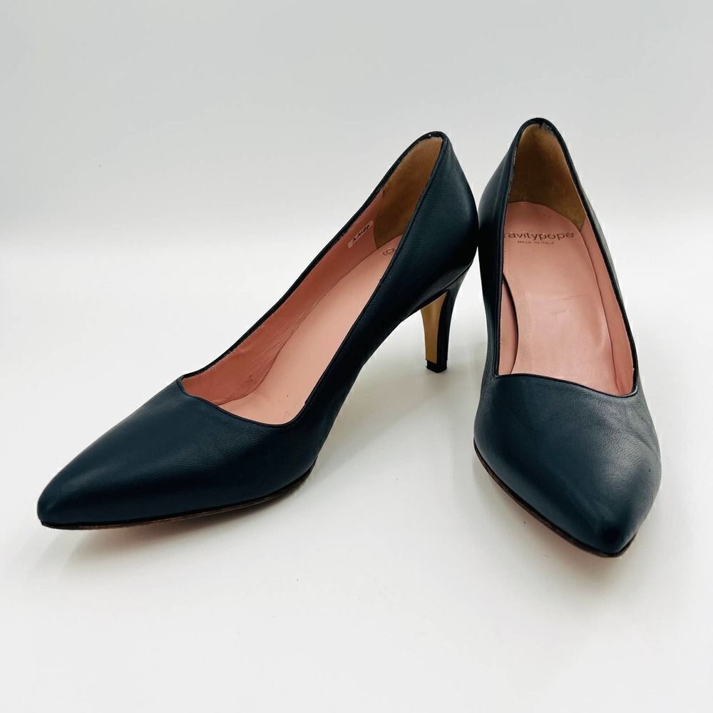 Gravitypope Eva 12 Pointy Toe Leather Blue Pump Size 39 — image 7 of 8